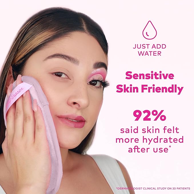 The Original MakeUp Eraser Mini PRO, Erase All Makeup With Just Water, Including Waterproof Mascara, Eyeliner, Foundation, Lipstick, Sunscreen and More! Silver Infused, 1ct.