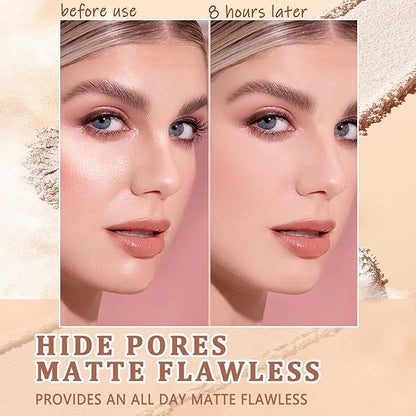 Oil Control Face Pressed Powder,Matte Smooth Flawless Setting Powder Makeup,Waterproof Long Lasting Finishing Powder,Cruelty Free Lightweight Face Cosmetics,0.35Oz(SOFT HONEY)