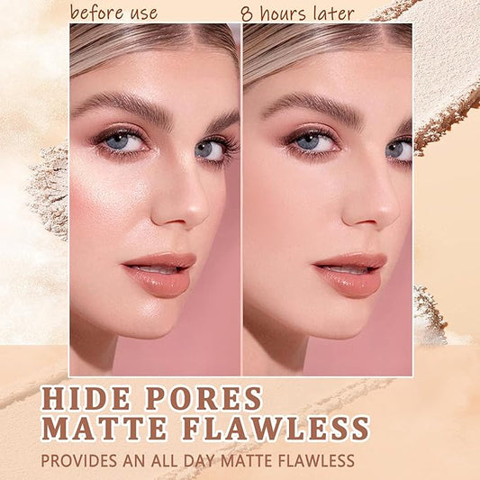 Oil Control Face Pressed Powder,Matte Smooth Flawless Setting Powder Makeup,Waterproof Long Lasting Finishing Powder,Cruelty Free Lightweight Face Cosmetics,0.35Oz(SOFT HONEY)