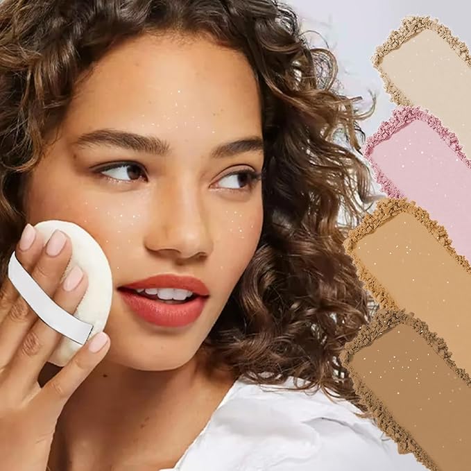 Loose Face Powder Glitter Setting Powder Matte Finishing Powder Shine,Long-lasting,Lightweight,Sets Foundation Makeup