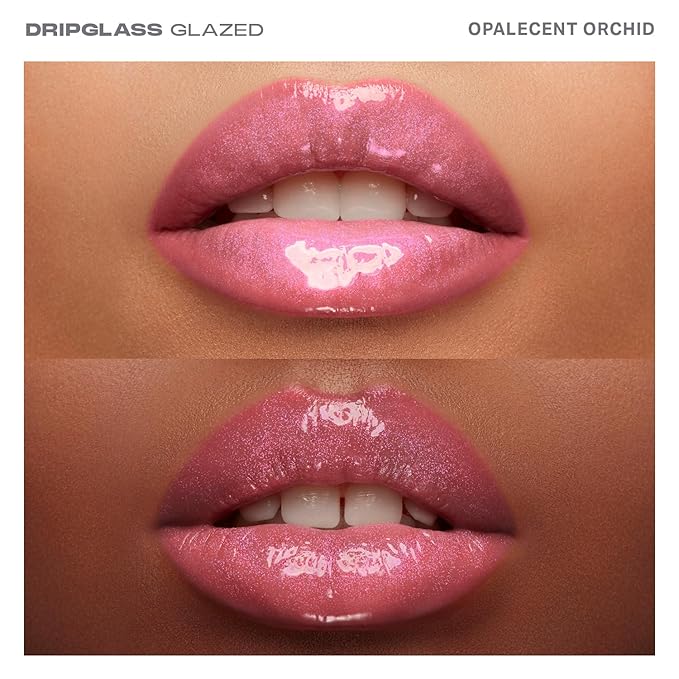 Morphe Dripglass High Shine Lip Gloss - Glazed, Semi-Sheer & Nourishing Lip Makeup - Buildable Formula Infused with Plant-Derived Squalane & Vitamin E - Opalescent Orchid (0.13 oz)