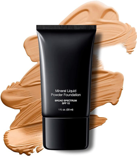 Jolie Mineral Liquid Powder Foundation SPF 15 1 Fl. Oz. Hypoallergenic - For All Skin Types (Natural Beige)