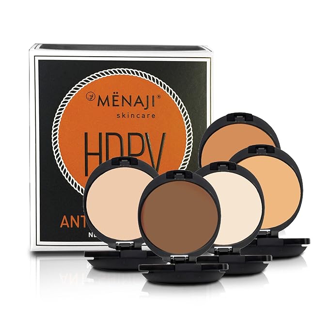 MËNAJI Anti-Shine Powder (HDPV) - Anti-Shine Face Make-Up for Men - Natural Looking Makeup - Mens Cosmetics - Dark