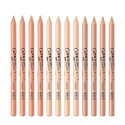 12 Pcs Wonder Concealer Pencil，3 Colors Face Concealer Pencil，Evens Out Skin Tone，Can Perfection Conceal Blemish，Dark Circle，Aging Spot，Acne，etc