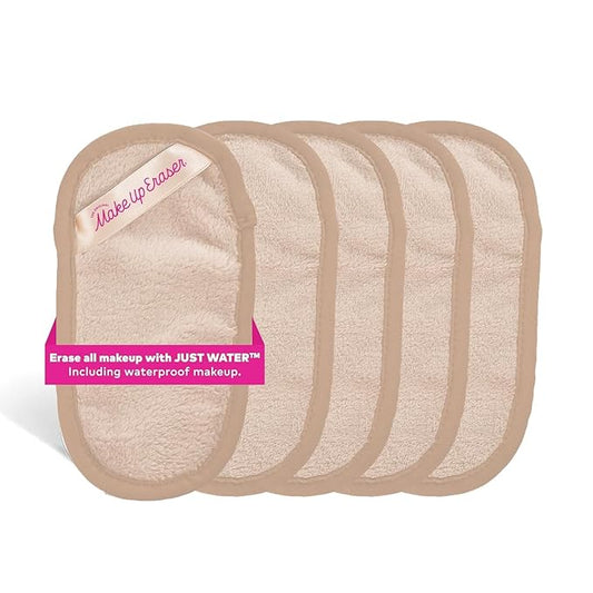The Original MakeUp Eraser Mini PRO 5-pack, Erase All Makeup With Just Water, Including Waterproof Mascara, Eyeliner, Foundation, Lipstick, Sunscreen and More! Sweet Cream, 5ct.