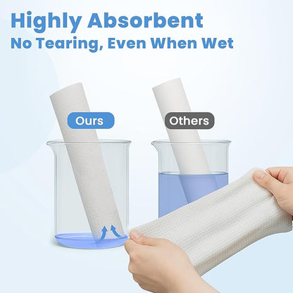 LèVora's™ Face Towels - Super-Soft Single Use Double-Textured Facial Towels, Smooth Side for Gentle Cleansing and Textured Side for Makeup Removal, 50 Count, 1 Pack