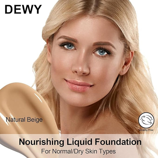 FV Matte Liquid Foundation and Translucent Loose Powder, Waterproof Formula for Oily to Normal Skin Types