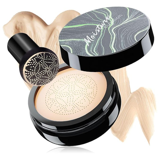 Mushroom Head Air Cushion CC Cream - Long-Lasting & Brightening BB Cream Foundation for Mature Skin, Waterproof & Moisturizing Full Coverage Self Adjusting Concealer for Even Skin Tone (Ivory)