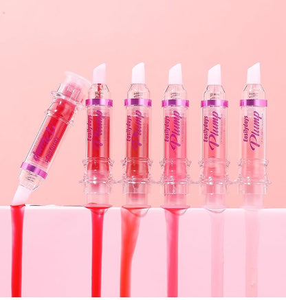 3 Colors Plump Gloss, Spicy Lip Plumping Booster Lip Glossy Lipstick, Hydrating, Volumizes, High-Shine, Fuller Mirror Lip Glaze, Plump &Pout Lip Plumper for Women Girls, Set #04,05,06