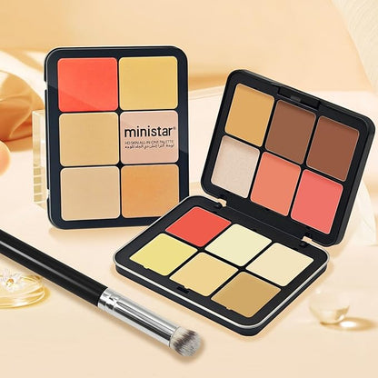 12 Colors Cream [Blush Contour Concealer Highlighter] Makeup Palette for Cheeks - All in One Makeup Palette Kit with Brush, Long Wearing Waterproof Blendable Face Make Up Pallete (#05)