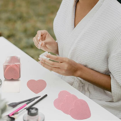 1000 PCS Lint Free Nail Wipes, Lash Glue Eyelash Extension Glue Wipes, Nail Polish Remover for Lash Extension Supplies, Cleaning Pads (Pink, Heart Shape)
