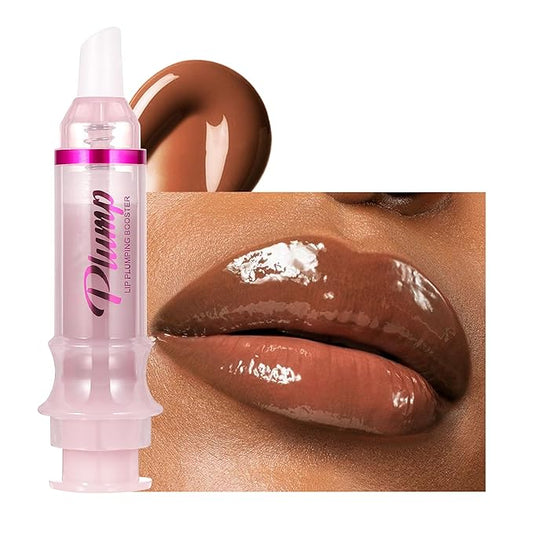 Lip Plumping Booster, Ginger Lip Plumper Gloss Lip Plumping Oil,Plump & Pout Lip Plumper,Ultra-Hydrating & Nourishing,Glossy Finish Fuller Natural Lip Gloss for Women Girls, #08 Honey Talks