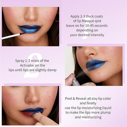 6PC Matte Lip Stain, Peel Off Lip Tint, Lip Tattoo, High Pigmented Tear-off Lip Gloss, Moisturizing Hydrating Liquid Lipsticks Set, No-Sticky Lip Balm Oil, Lip Care for All Skin Tones, 176