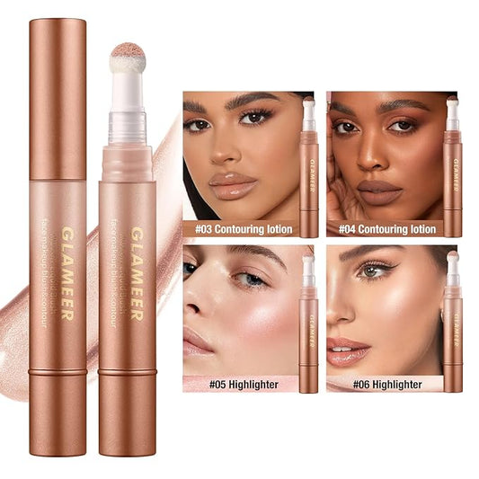 Blush Stick,Liquid Blush Stick,Silky Smooth Creamy Formula,Lightweight Blendable Blush Rouge Stick,Naturally Sculpted Look Professional Beauty Makeup Blush (03/04/05/06)