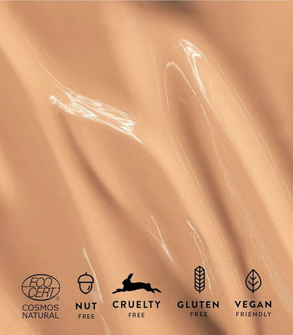 MÁDARA Organic Skincare | Skin Equal Soft Glow Foundation SPF15 Sand 40-30 ml, Mineral foundation with hyaluronic acid, Buildable medium coverage, Dewy foundation, Vegan, COSMOS natural certified