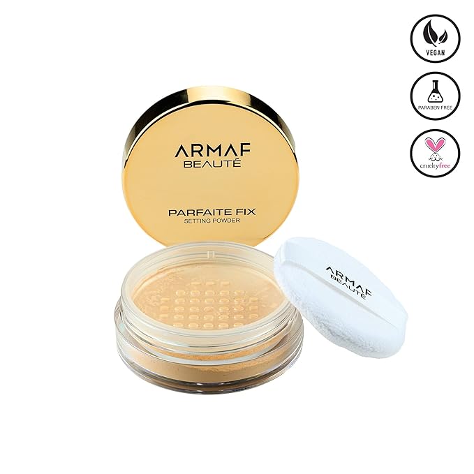 Armaf Beauté Parfaite Fix Setting PowderTranslucent Setting Weightless Formula, Silky Texture, Absorbs Oil and Shine | Loose Setting Powder | 3.8g/0.13 oz