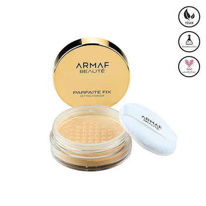 Armaf Beauté Parfaite Fix Setting PowderTranslucent Setting Weightless Formula, Silky Texture, Absorbs Oil and Shine | Loose Setting Powder | 3.8g/0.13 oz