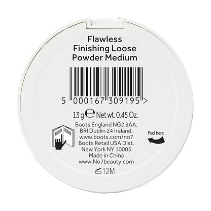 No7 Flawless Finish Loose Setting Powder - Mattifying & Blurring Setting Powder to Set Makeup for a Shine-Free, Airbrush Finish - Helps Soften the Appearance of Fine Lines - Medium (0.71 oz)