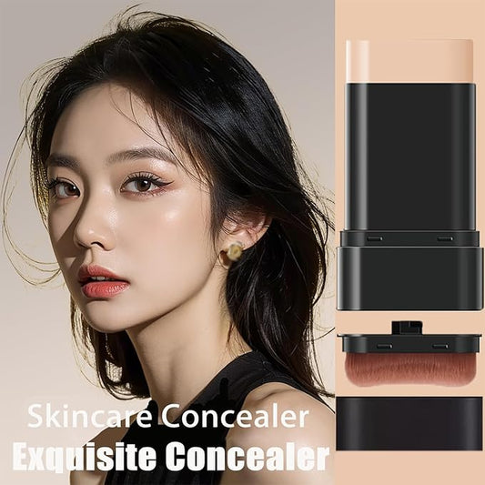 2 In 1- Luxury Anti-Wrinkle Foundation Stick, Korea Flawless Eraser Foundation Stick With Brush, Contour Stick Foundation Face Stick, Makeup Eraser Korean Foundation Stick (Natural * 1)