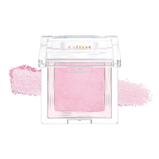 Glint Baked Blush (Balletcore Pink, 0.08oz) - Long-Lasting, All-Day Face Blush Powder for a Natural Look. Korean Skin Care, Korean Makeup. Blendable Color for Eyes, Cheeks & Body.