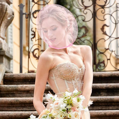 3 Pcs Makeup Protector Hood for Face, Polyester Chiffon Makeup Protector Hood Washable Zipper Closure Face Cover Reusable Make up Faces Cover for Women Beauty (Pink)