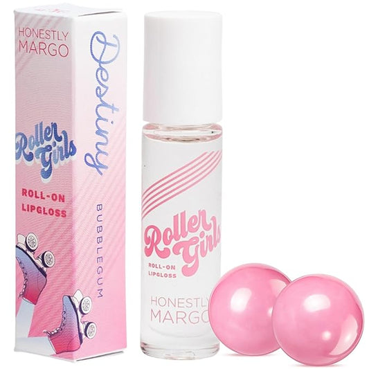 Roller Girl Roll-On Lip Gloss (Bubblegum Destiny, Pack of 2) – Lip Gloss for Women with Hydrating Vitamin E & Moisturizing Shine, Lightweight Your Lip Stain, Non Stick Gloss