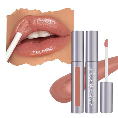 Runway Rogue Classic Lip Gloss, Nude Medium-Sheer Hydrating Lip Gloss, ‘Supermodel’