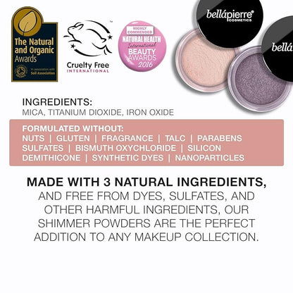 bellapierre Shimmer Powder | Paraben Free | Vegan & Cruelty Free | All Skin Types | 2.35g - Refined
