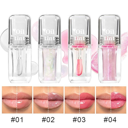 Transparent Warm Changing Pearl Lip Oil - Moisturizing, Magic Color Changing, Hydrating, Reduces Lip Lines