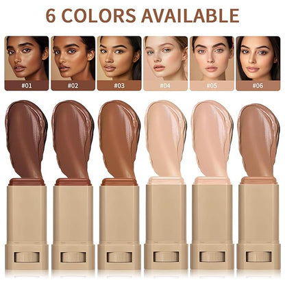 Foundation Stick Beauty Balm Serum Boosted Skin Tint, Solid Tinted Moisturizer Serum Contour Stick Foundation Skin Tint for Women, Natural Finish Makeup (3#)