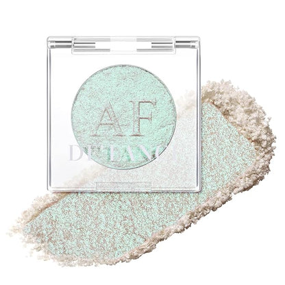 Highlighter Makeup Palette, Long Lasting New Formula, Dazzling Green-Silver Shimmer, Sheer Base, Ideal for Face and Body Contour and Cheek Highlight (#04)