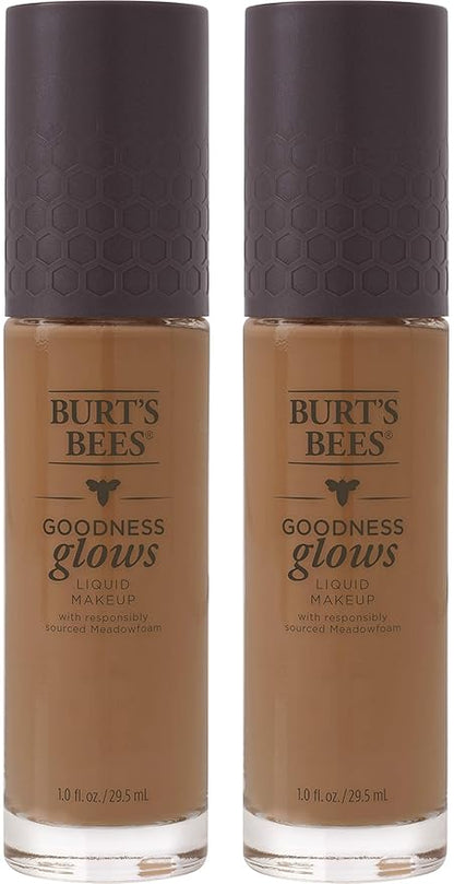 Burts Bees Goodness Glows Liquid Makeup, Chestnut - 1.0 Ounce (Pack of 2)