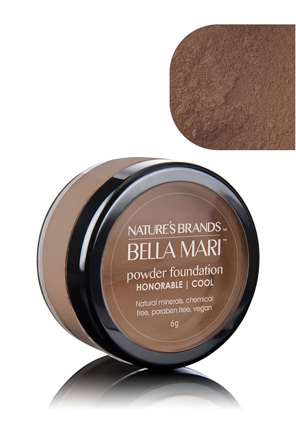Bella Mari Natural Mineral Powder Foundation, Honorable (Cool); 0.2oz