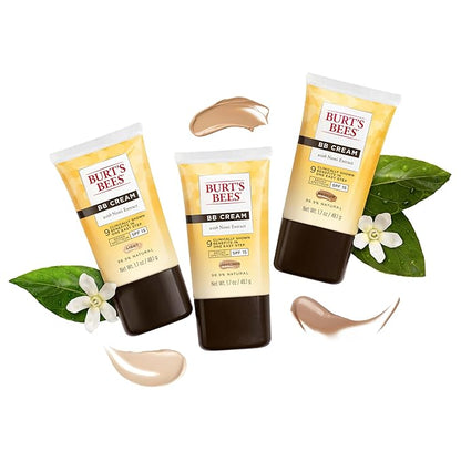 Burt's Bees BB Cream With SPF 15, Broad-Spectrum Sunscreen Tinted Lotion for All Skin Types, 98.9 Percent Natural Origin Skin Care, Light to Medium, 1.7 oz. Tube