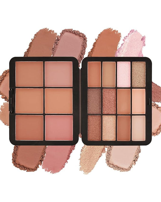 Glitter Matte Eyeshadow Blush Palette-18 Colors Multiuse Makeup Palette for Eye Cheeks,Long-lasting Waterproof Matte Shimmer Colored Portable Makeup,Mother's Day Makeup Gift Set for Women-01
