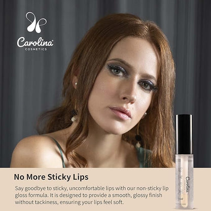 Clear Quartz Lip Gloss with Sunflower Seed Oil - Hydrating, Vegan, Non-Sticky - With Cacao & Grape Seed Oils - 5g/0.18oz