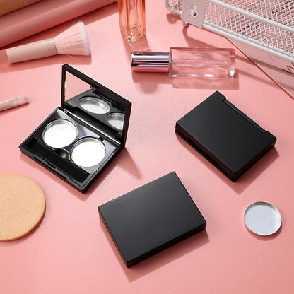 FRCOLOR 3Pcs Empty Eyeshadow Cases Plastic Square Eye Shadow Palette Highlight Blush Powder Sample Containers Pans Perfect for DIY Storage and Organizing Cosmetics