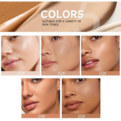 Liquid Foundation Makeup Medium Coverage, Lightweight Flawless Finish Foundation, Improves Uneven Skin Tone, Nude 1.26 Fl Oz,3#