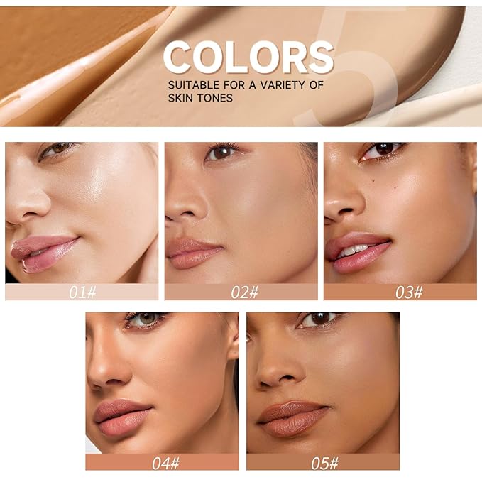 Liquid Foundation Makeup Medium Coverage, Lightweight Flawless Finish Foundation, Improves Uneven Skin Tone, Nude 1.26 Fl Oz,2#