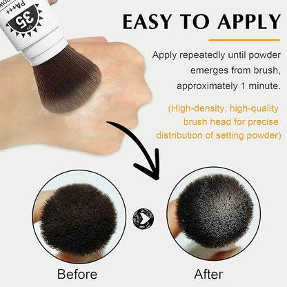 Mineral Powder Sunscreen SPF 35 Setting Powder for Face Broad Spectrum Mineral Brush Powder Lightweight Breathable Oil Control Matte Finish for All Skin Tones(Translucent)