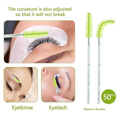 Buqikma Lash Shampoo 60ml - Lash Cleaning Kit Gentle Foam Eyelash Extension Cleanser USB Mini Lash Fan Rinse Bottle Mascara Brush Cleaning Brush Salon Lash Wash at Home Gift for Women Girls (Green)