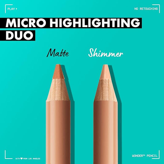 NYX PROFESSIONAL MAKEUP Wonder Pencil, Multi-Use Micro Highlighter & Concealer Stick - Deep (Pack of 2)