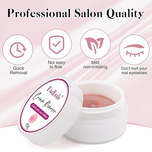 Lash Extension Remover 15g Cream Eyelash Extension Remover Quickly and Low Irritation Lash Remover for Lash Extensions Sensitive Skin Eyelash Glue Remover for Salon Lash Glue Remover by FADLASH(Peach)