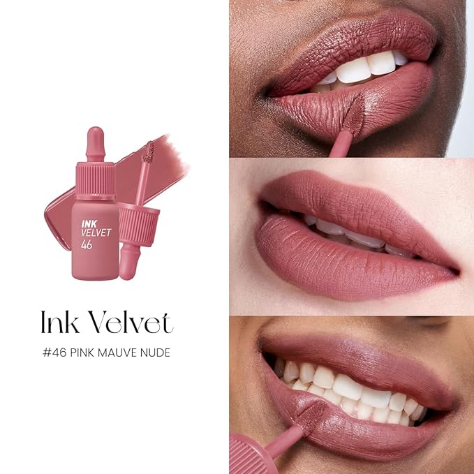 Peripera Ink the Velvet Lip Tint - High Pigment Color, Longwear, Weightless, Not Animal Tested, Gluten-Free, Paraben-Free (046 PINK MAUVE NUDE (NEW))