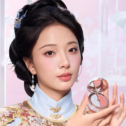 Flower Knows Butterfly Cloud Collar Rouge Box Highlighting & Blush Duo Powder 02 Seaborne Moon+Butterfly Cloud Collar Angled Powder Brush Frosty Wisteria