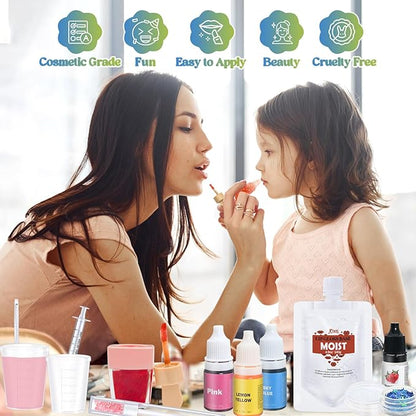 JCOOS Lip Gloss Making Kit, Lip Gloss for Girls Lipgloss Sets for Women Teens Make Your Own Lip Gloss Kit, Diy Lip Gloss Lip Kit Kids Lip Gloss Lip Gloss Base, Gift for Her Girls Crafts Teen Lip Gloss