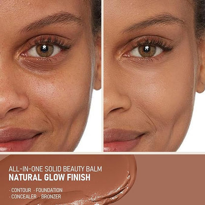 KYDA Tinted Moisturizer Stick, Solid Serum for Boost Skin Tint, Tinted Foundation Stick, Solid Beauty Balm for Contour Concealer, Sheer to Light Cover, Lightweight Blendable, 02