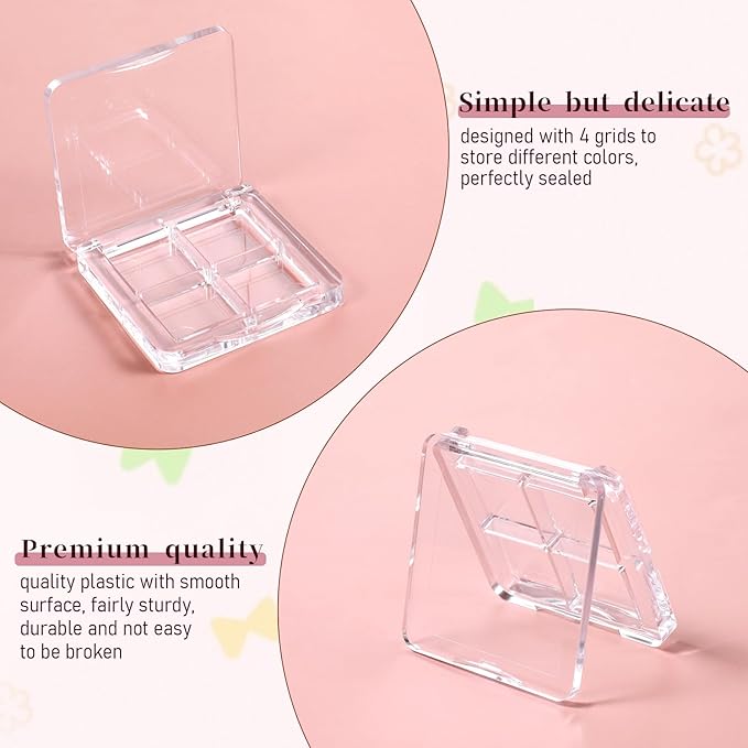 2 Pcs Empty Makeup Palette, Empty Lipstick Palette Empty Eyeshadow Palette Portable Lipstick Box Blush Eyeshadow Pan for DIY Makeup Containers