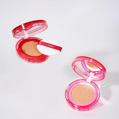 IZEZE Love Me Cushion 0.49 oz, 14g (#21 Light Nude) | Glow Finish, High Coverage, Makeup Cushion for All Skin Types