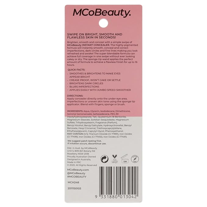 MCoBeauty Instant Camouflage And Contour Concealer - Highly Pigmented, Full Coverage - Instantly Brightens And Smooths The Skin - Blurs Imperfections And Corrects Dark Circles - Medium - 0.3 Oz